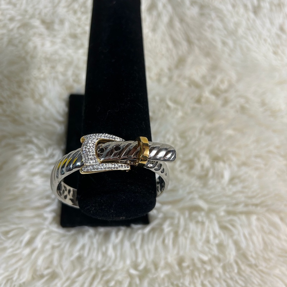 Nadri Two-Tone Buckle Bracelet